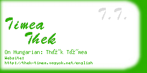 timea thek business card